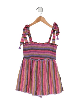 Zimmermann Girls' Patterned Ruffled Romper
