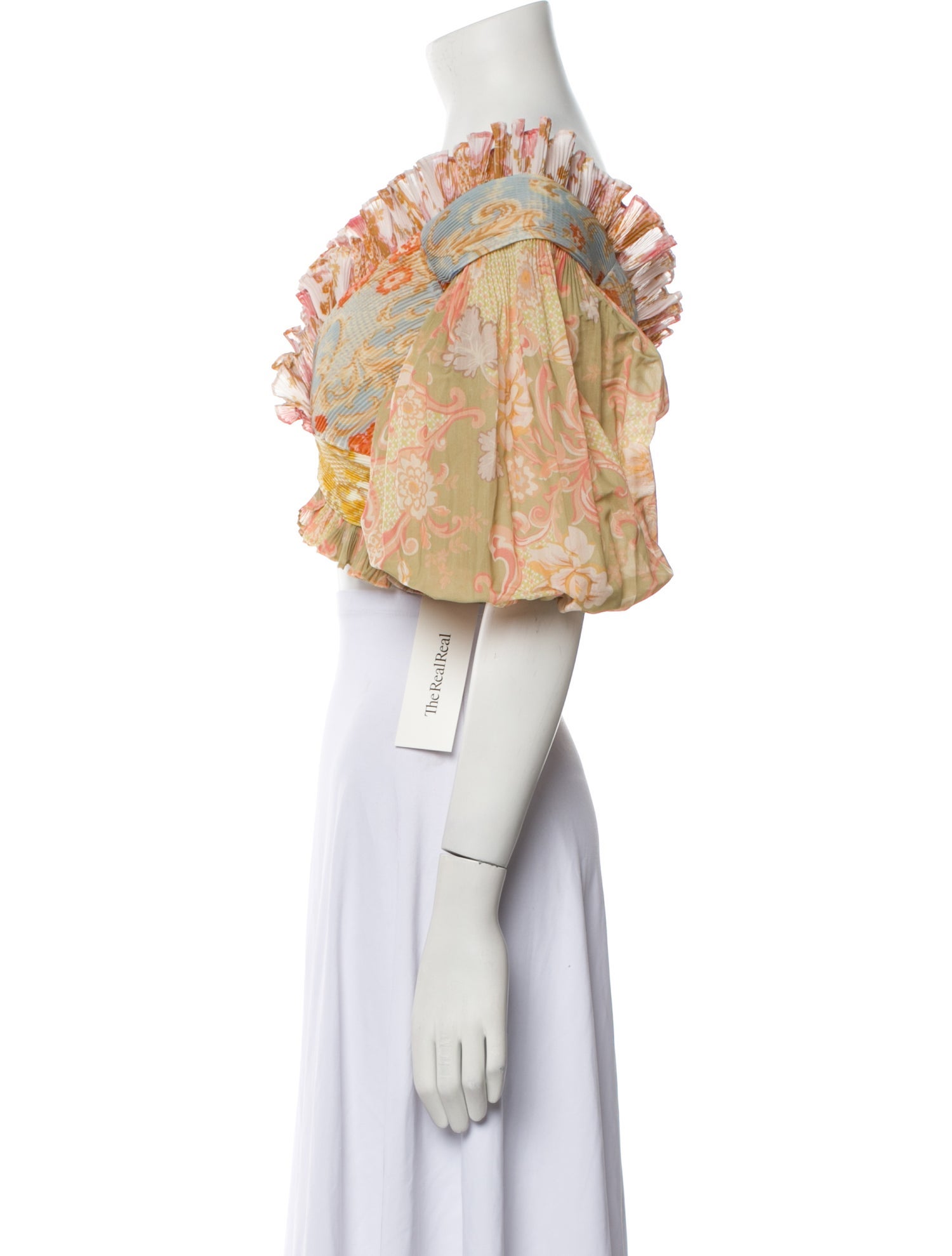 Zimmermann Floral Print V-Neck Crop Top w/ Tags