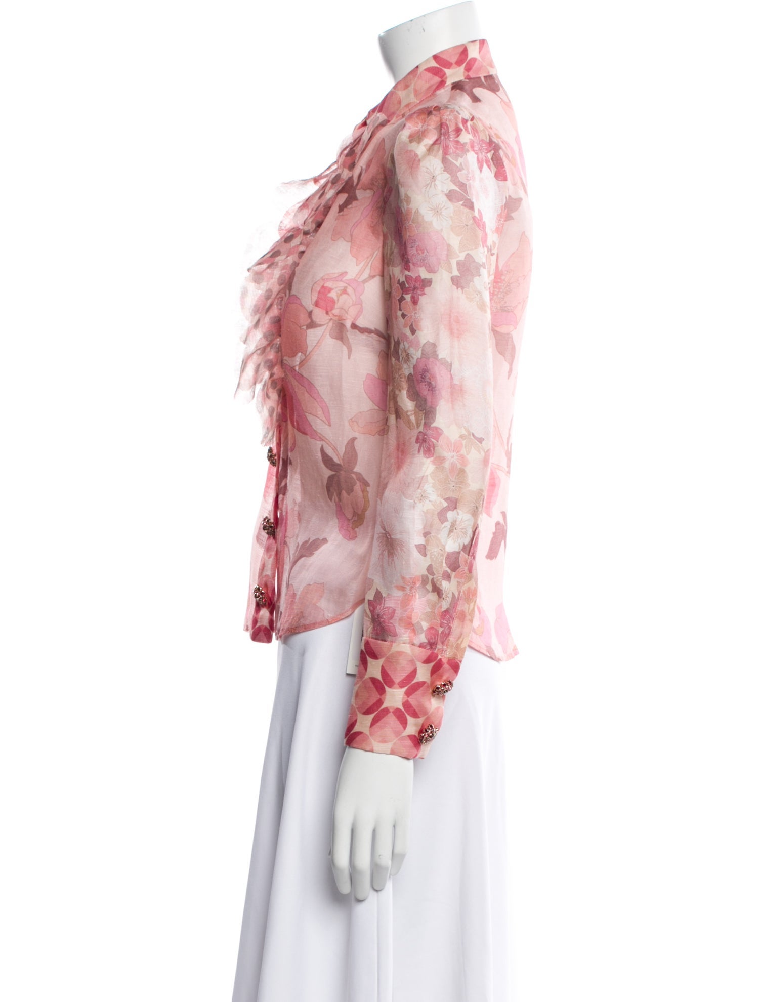 Zimmermann Linen Floral Print Blouse