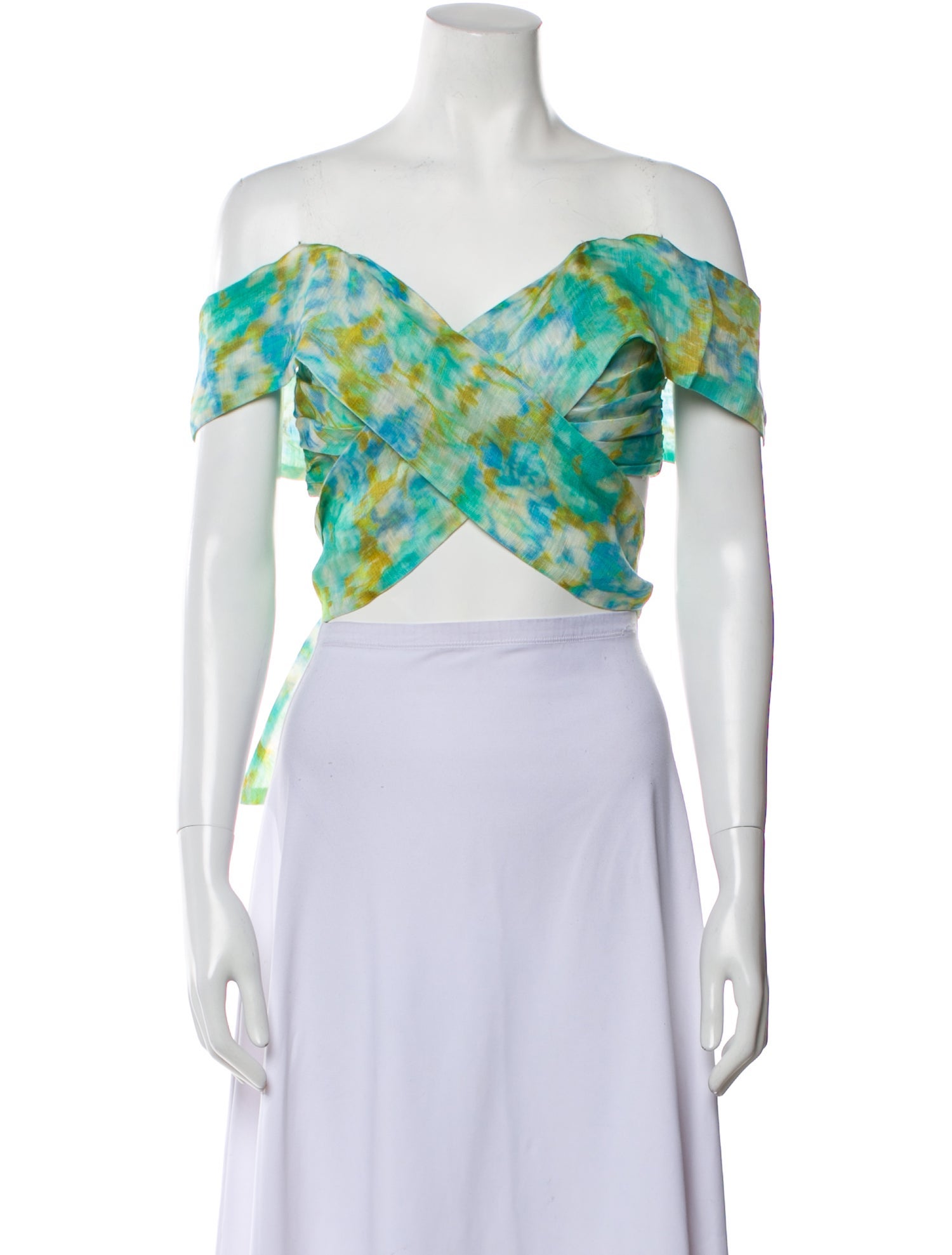 Zimmermann Linen Printed Crop Top