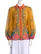 Zimmermann Floral Print Long Sleeve Button-Up Top