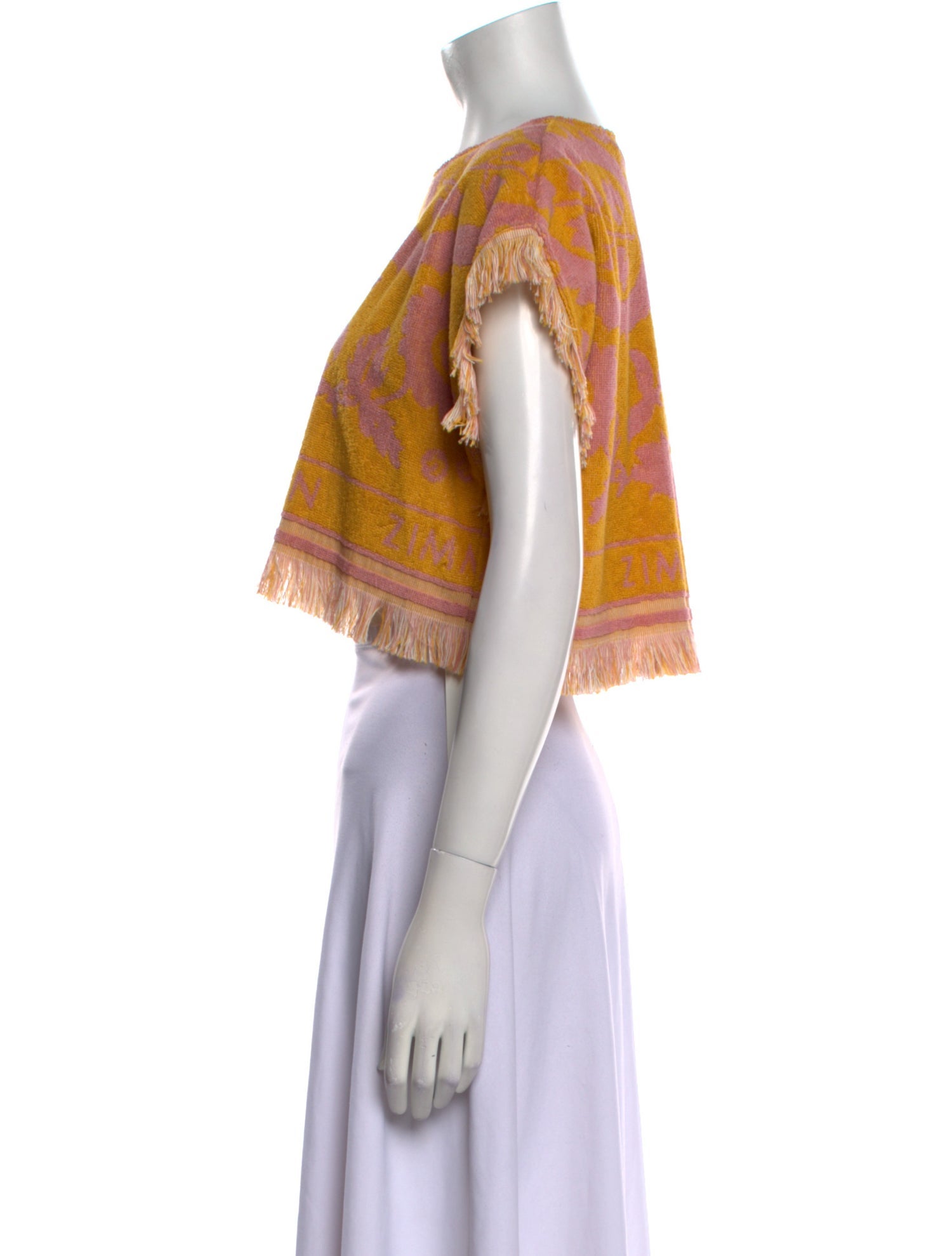 Zimmermann Printed Scoop Neck Crop Top