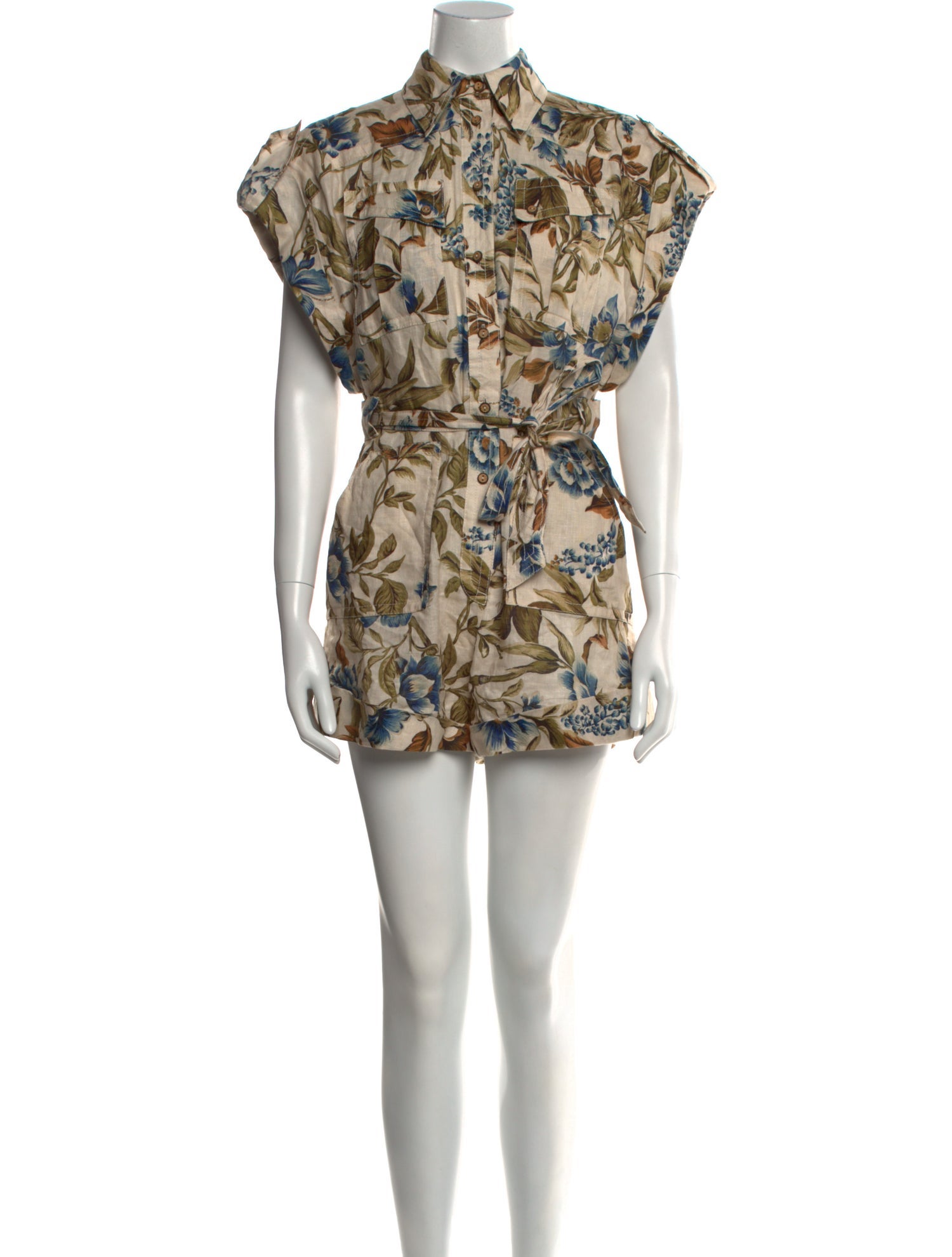 Zimmermann Linen Floral Print Romper