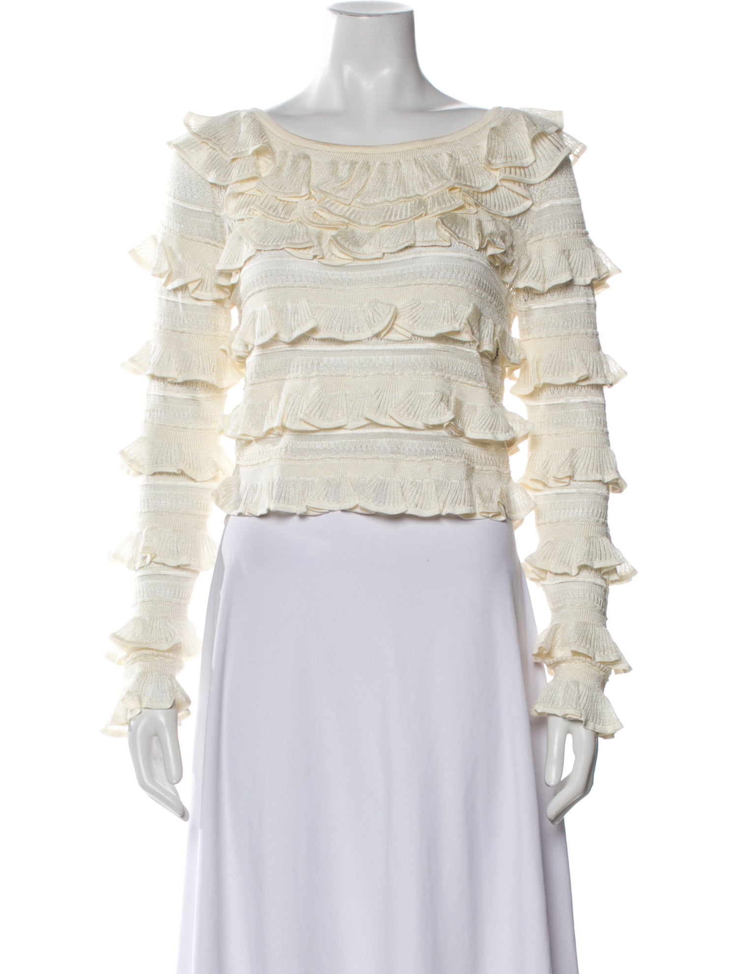 Zimmermann Off-The-Shoulder Long Sleeve Crop Top