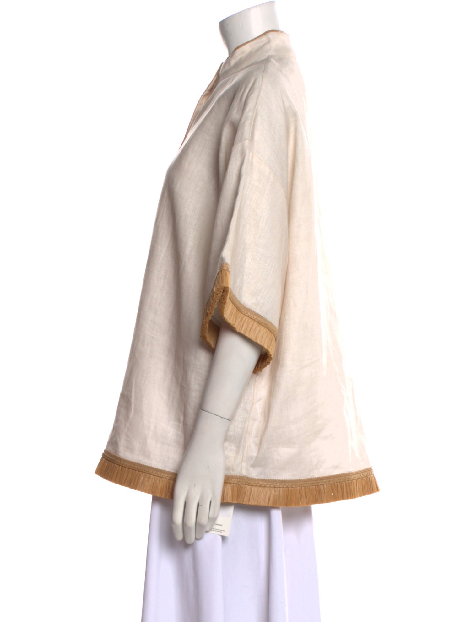 Zimmermann Linen Mock Neck Button-Up Top