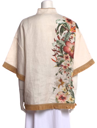 Zimmermann Linen Mock Neck Button-Up Top