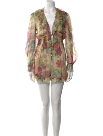 Zimmermann Silk Printed Romper