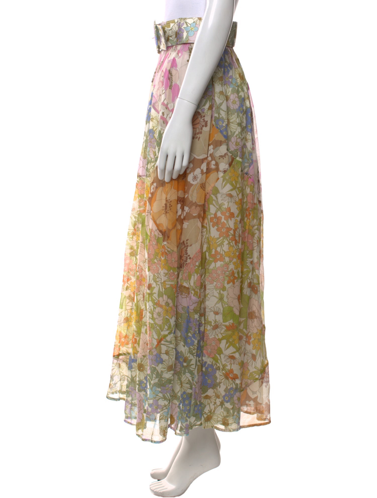 Zimmermann Floral Print Midi Length Skirt