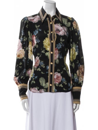 Zimmermann Silk Floral Print Button-Up Top