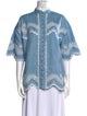 Zimmermann Linen Lace Pattern Button-Up Top