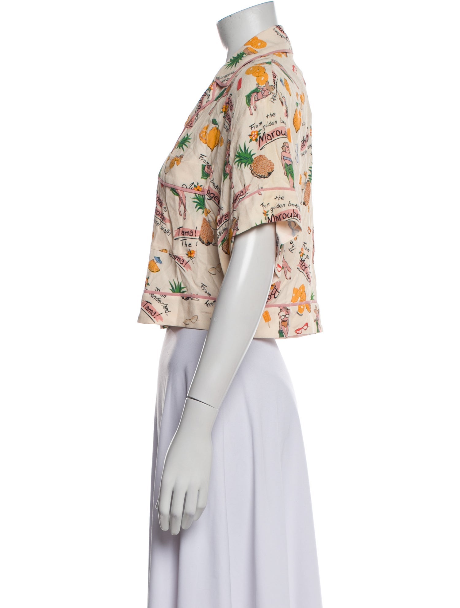 Zimmermann Floral Print Short Sleeve Crop Top w/ Tags