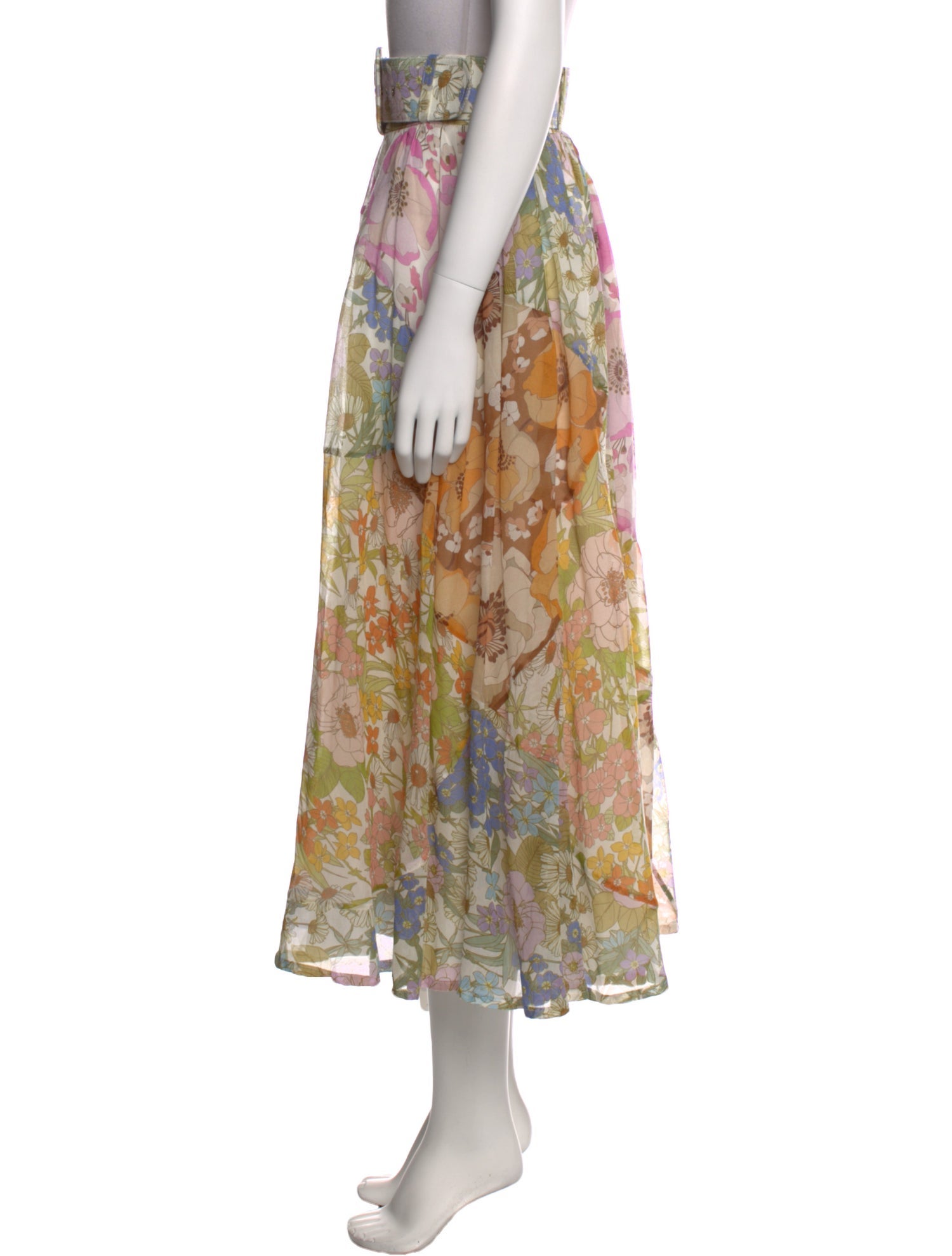 Zimmermann Floral Print Midi Length Skirt