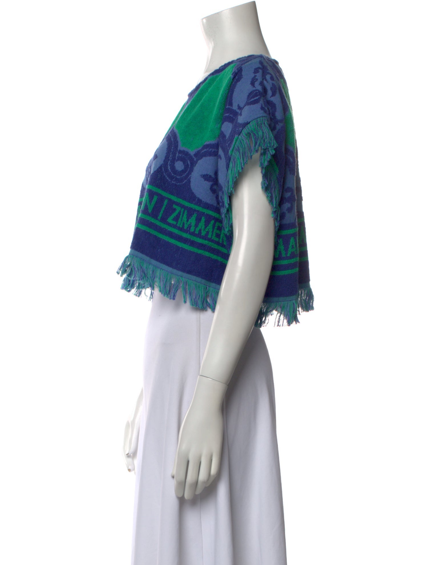 Zimmermann Printed Scoop Neck Crop Top