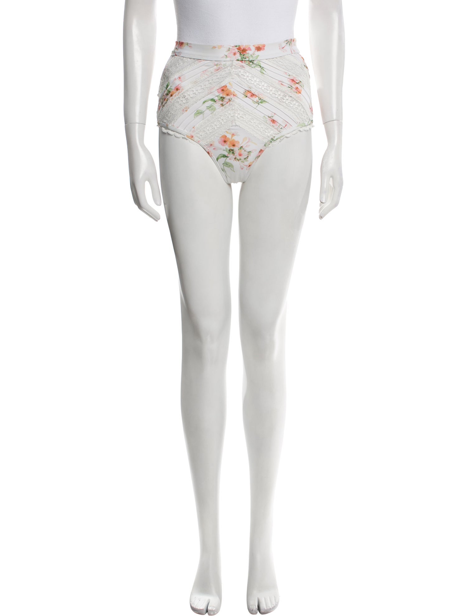 Zimmermann Floral Print Lace Trim Embellishment Bottoms