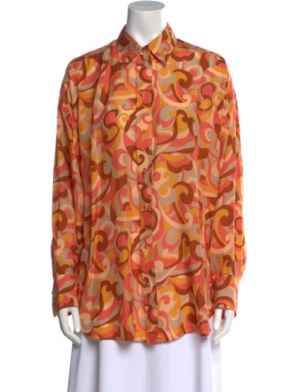 Zimmermann Silk Printed Button-Up Top
