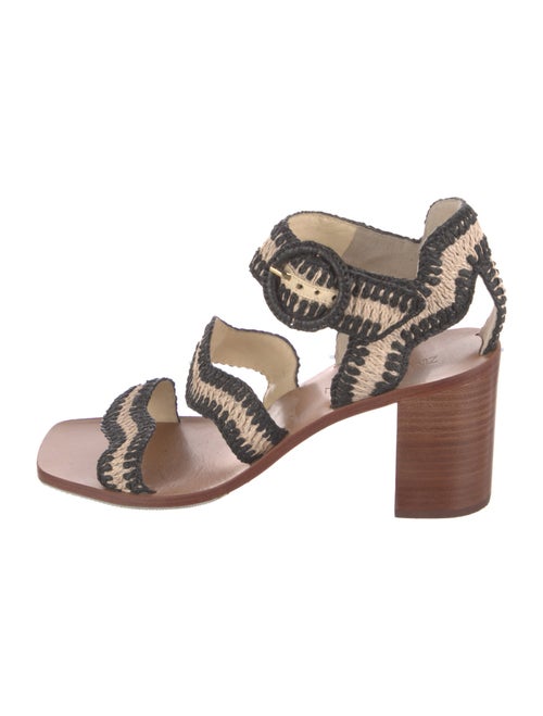 Zimmermann Raffia Animal Print Sandals