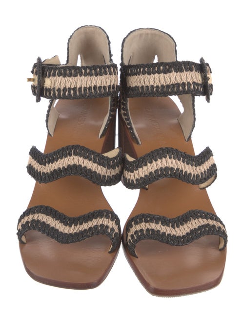 Zimmermann Raffia Animal Print Sandals