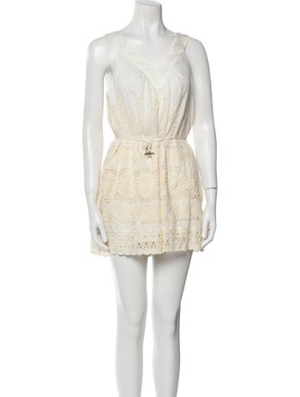 Zimmermann Lace Pattern V-Neck Romper