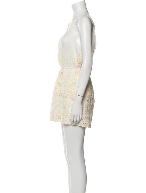 Zimmermann Lace Pattern V-Neck Romper