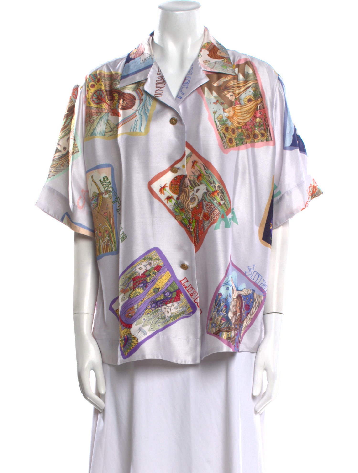 Zimmermann Silk Printed Button-Up Top