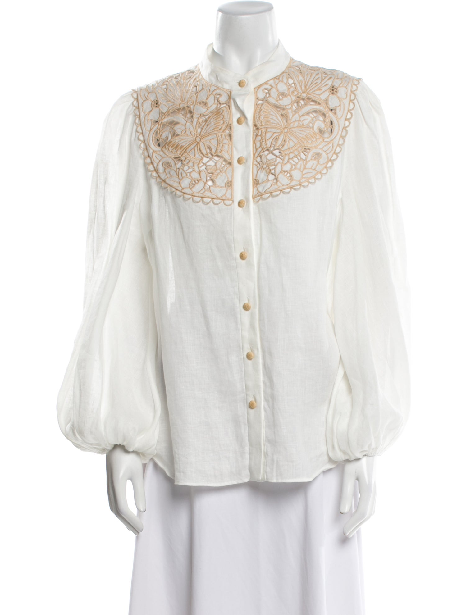 Zimmermann Linen Long Sleeve Button-Up Top