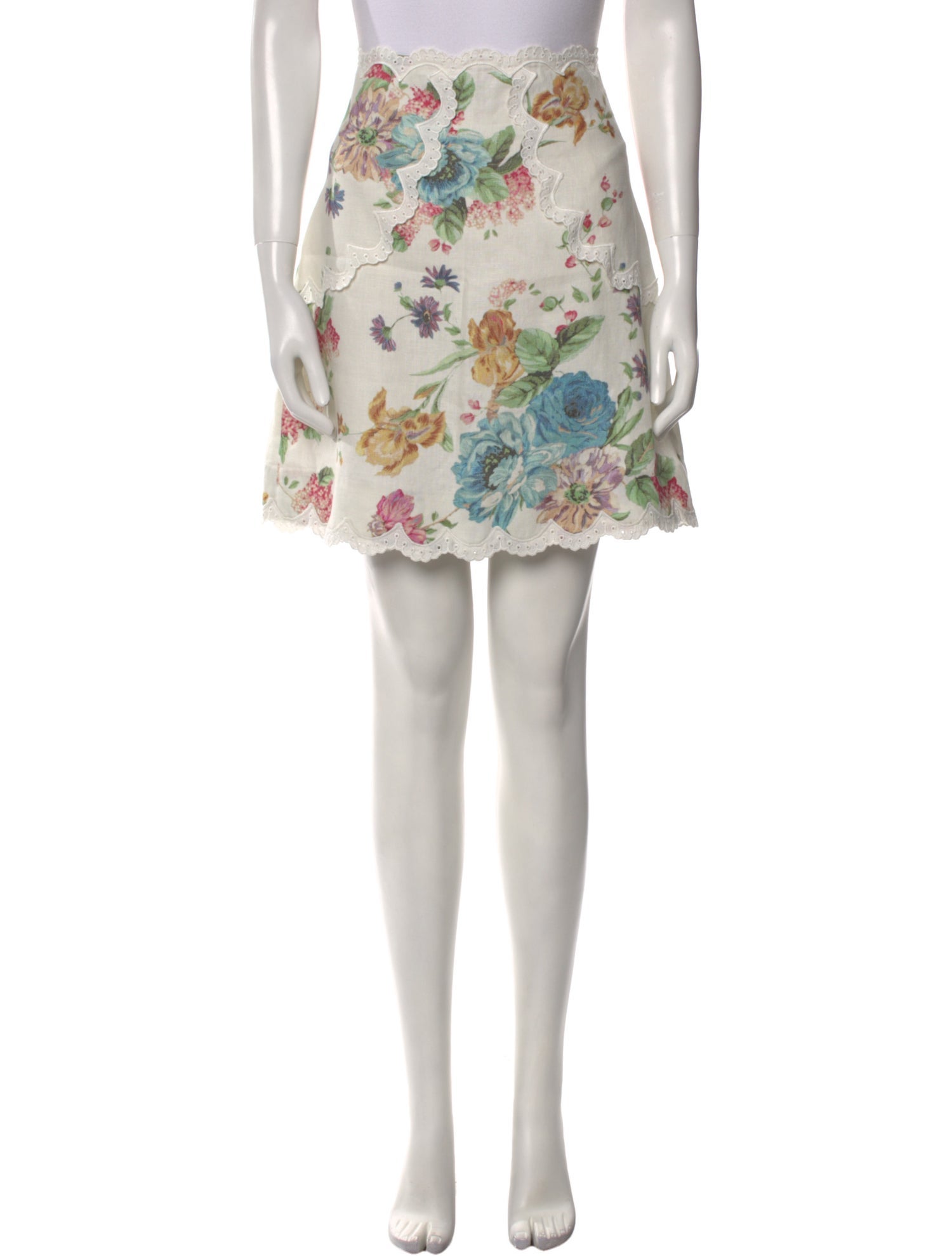 Zimmermann Ninety Six Scallop Knee-Length Skirt