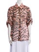 Zimmermann Linen Animal Print Button-Up Top