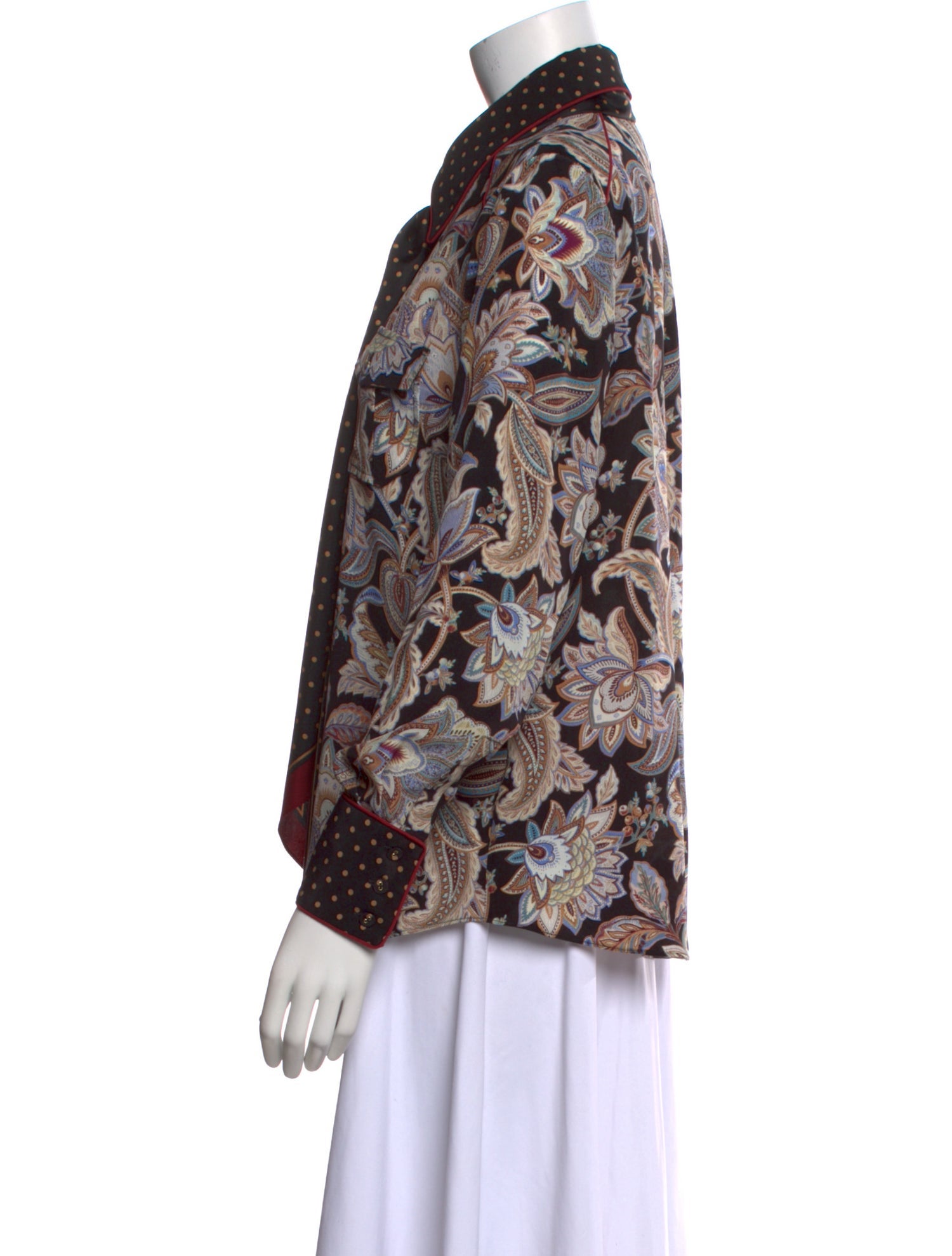 Zimmermann Silk Paisley Print Button-Up Top