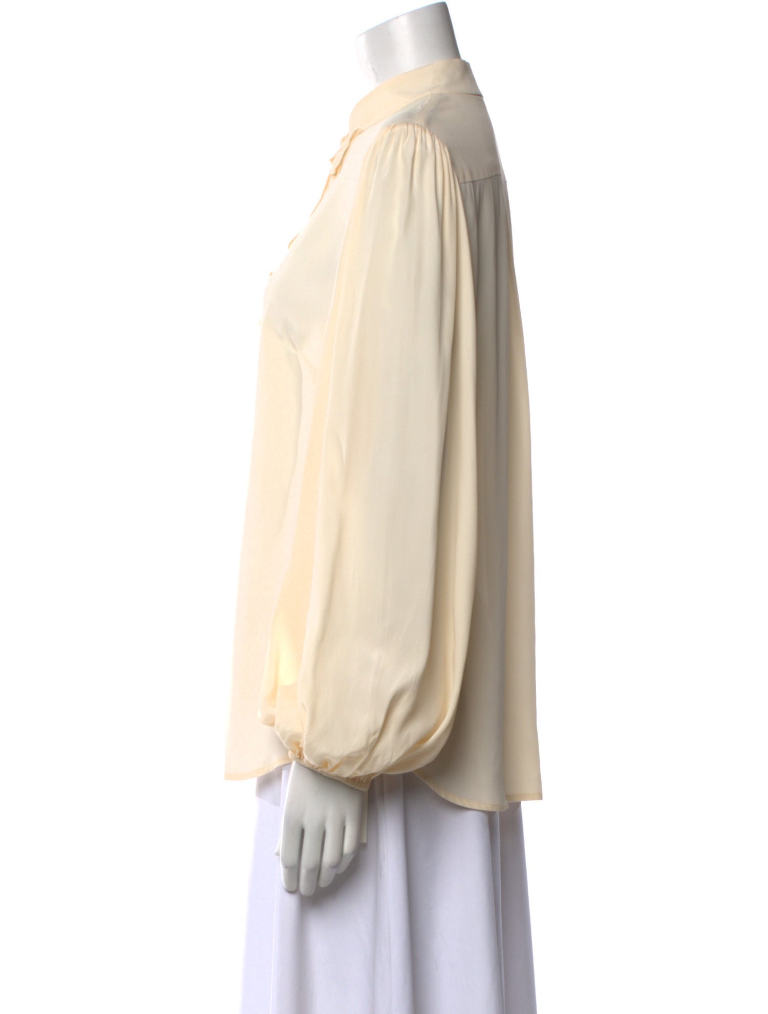 Zimmermann Mock Neck Long Sleeve Button-Up Top