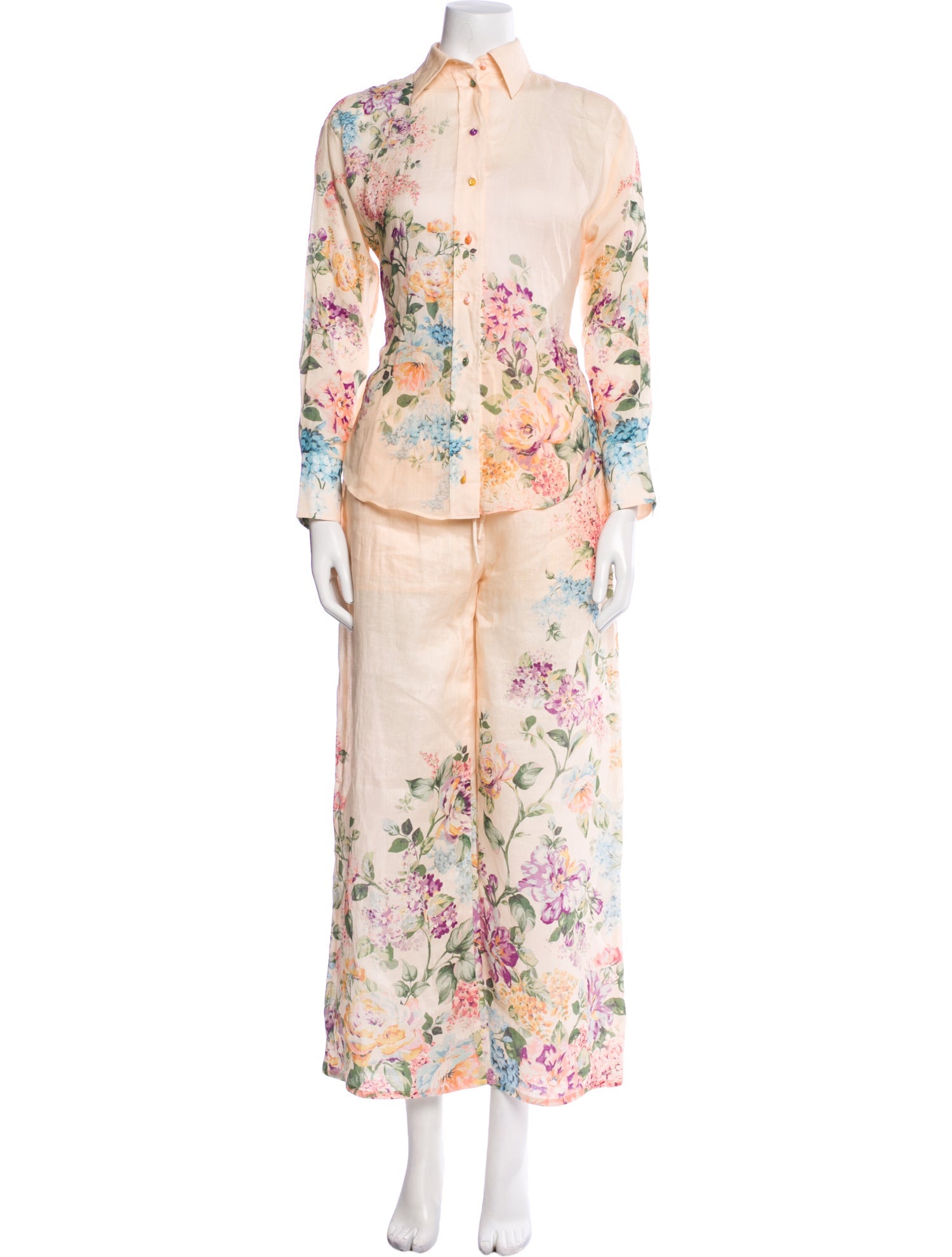 Zimmermann Linen Floral Print Pant Set w/ Tags
