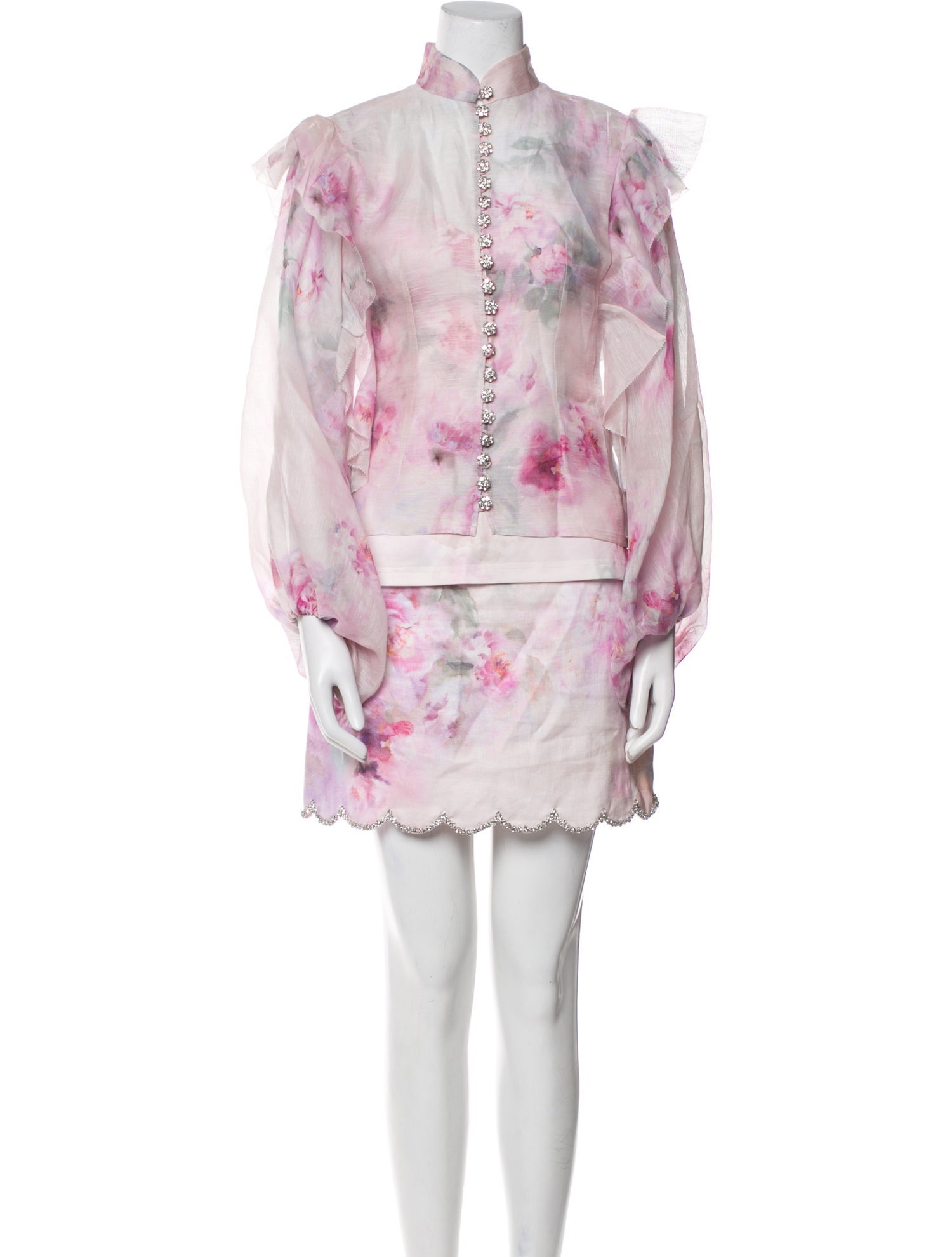 Zimmermann Linen Floral Print Skirt Set