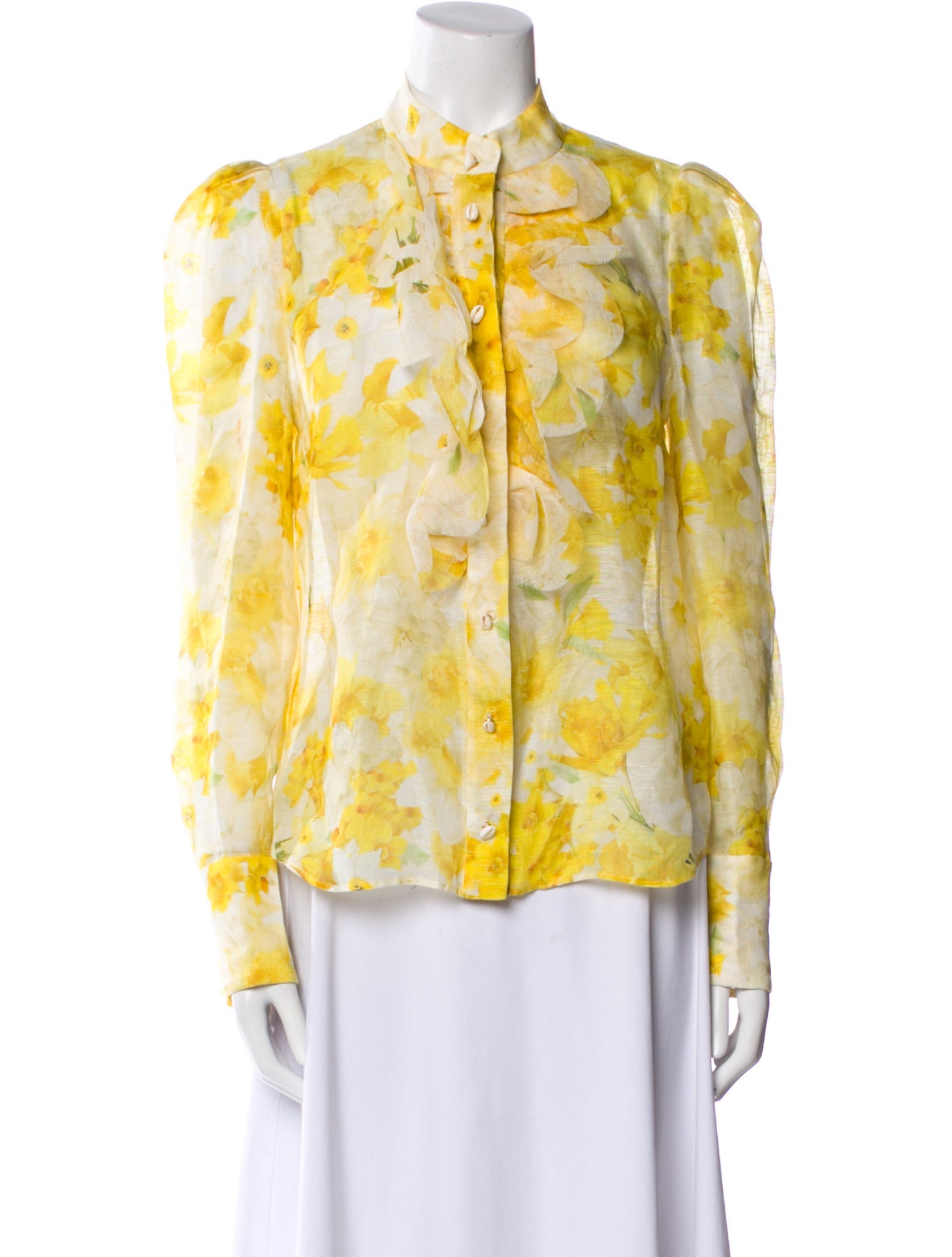 Zimmermann Linen Floral Print Blouse