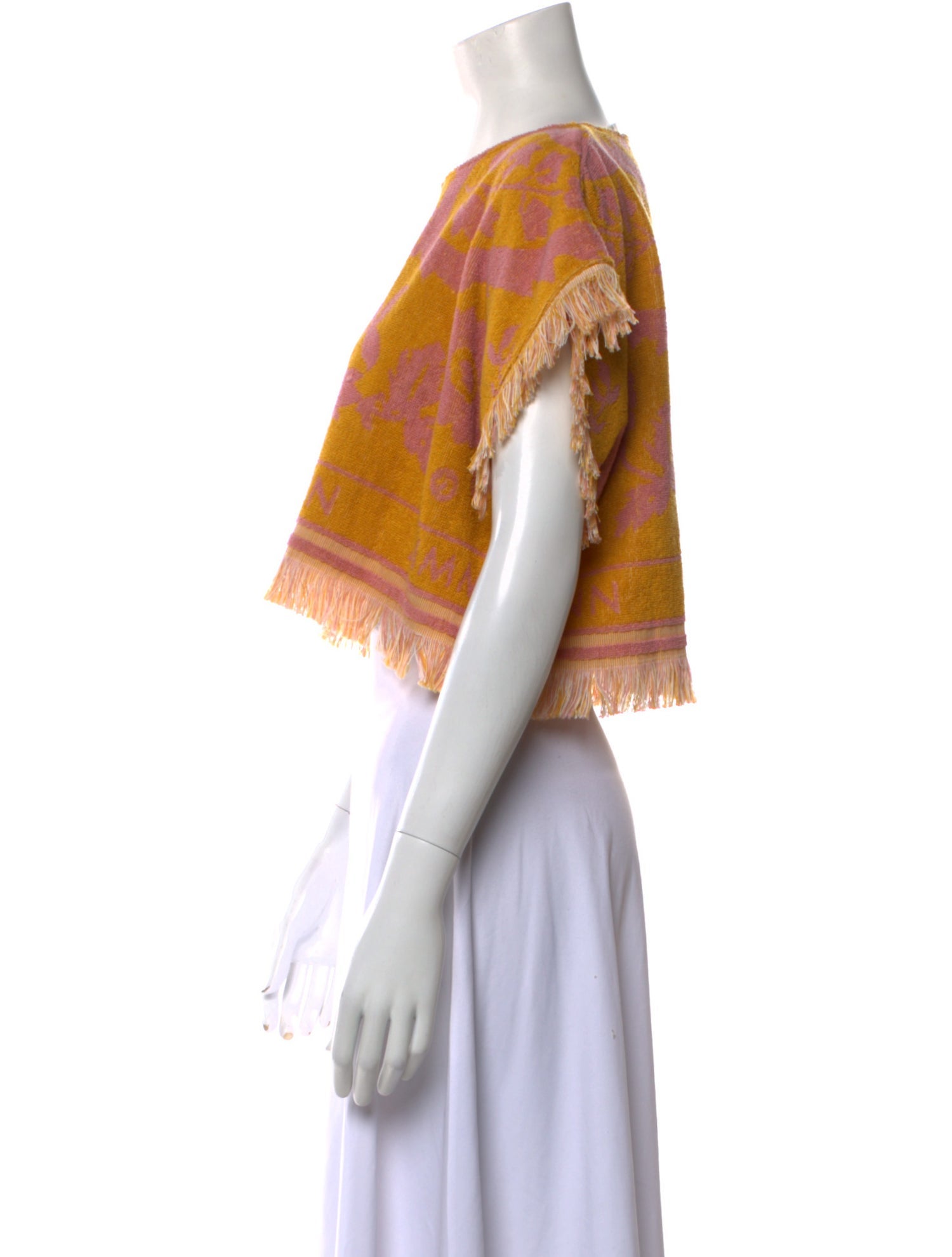 Zimmermann Printed Bateau Neckline Crop Top