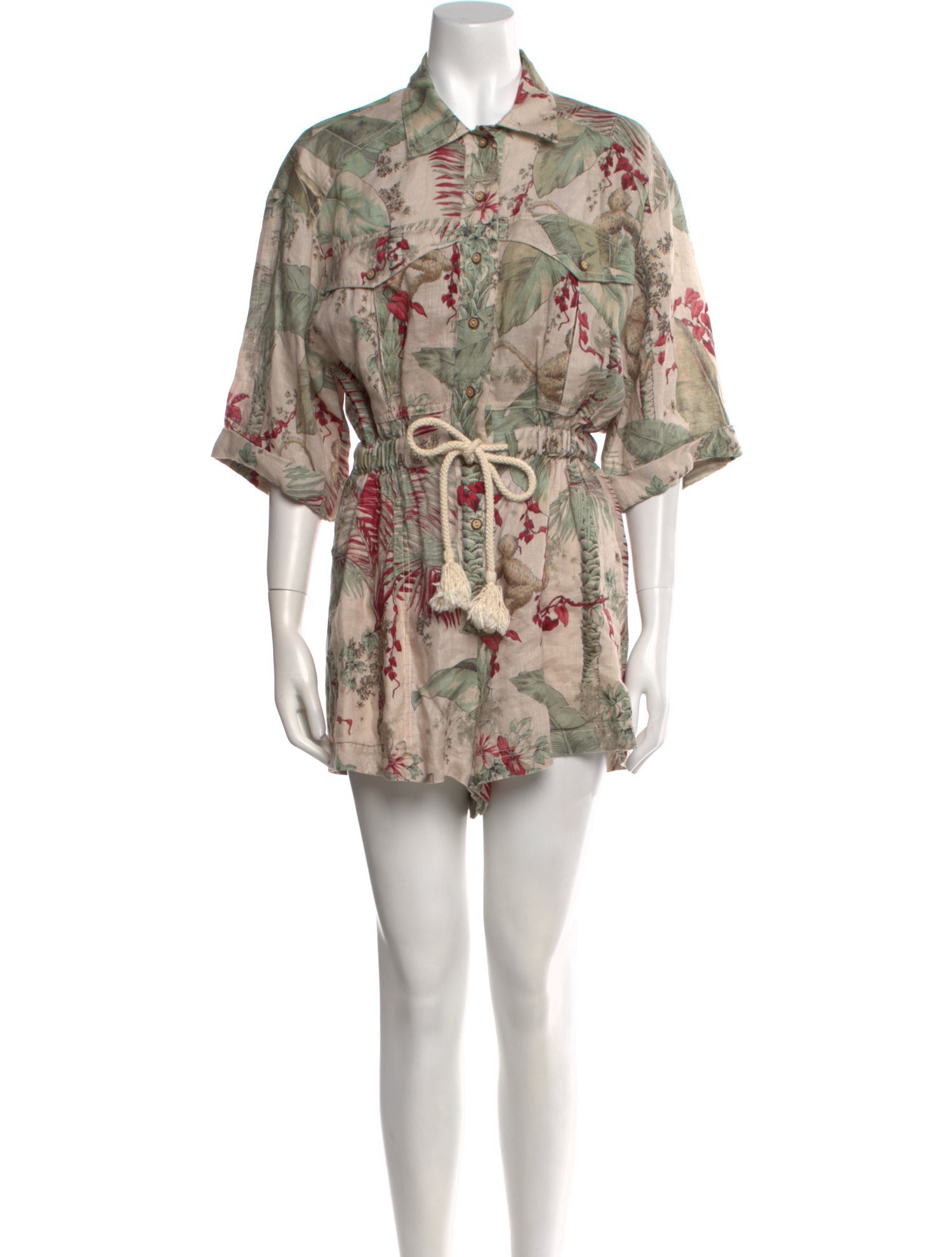 Zimmermann Linen Printed Romper