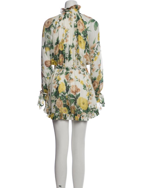 Zimmermann Floral Print Mock Neck Romper