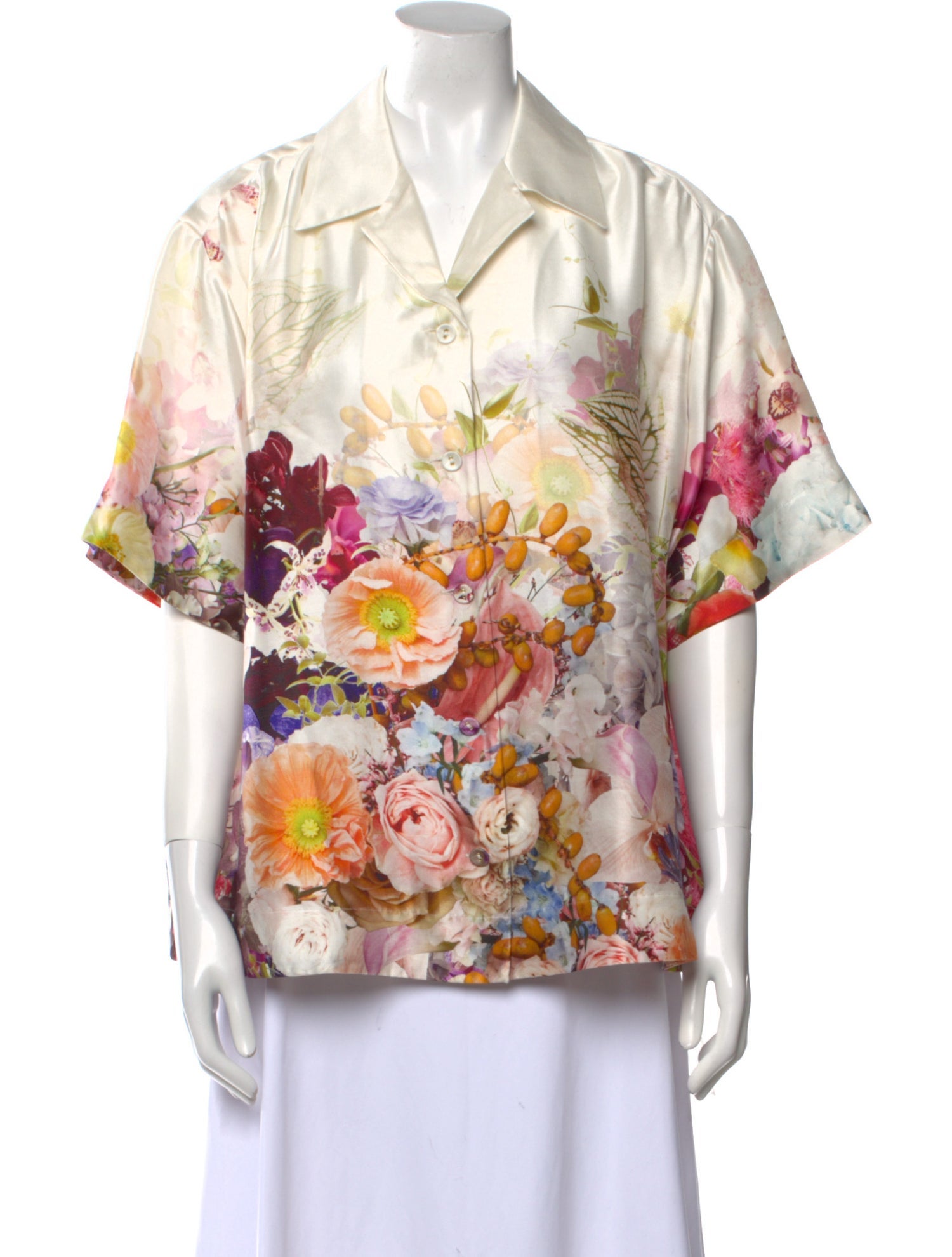 Zimmermann Silk Floral Print Button-Up Top