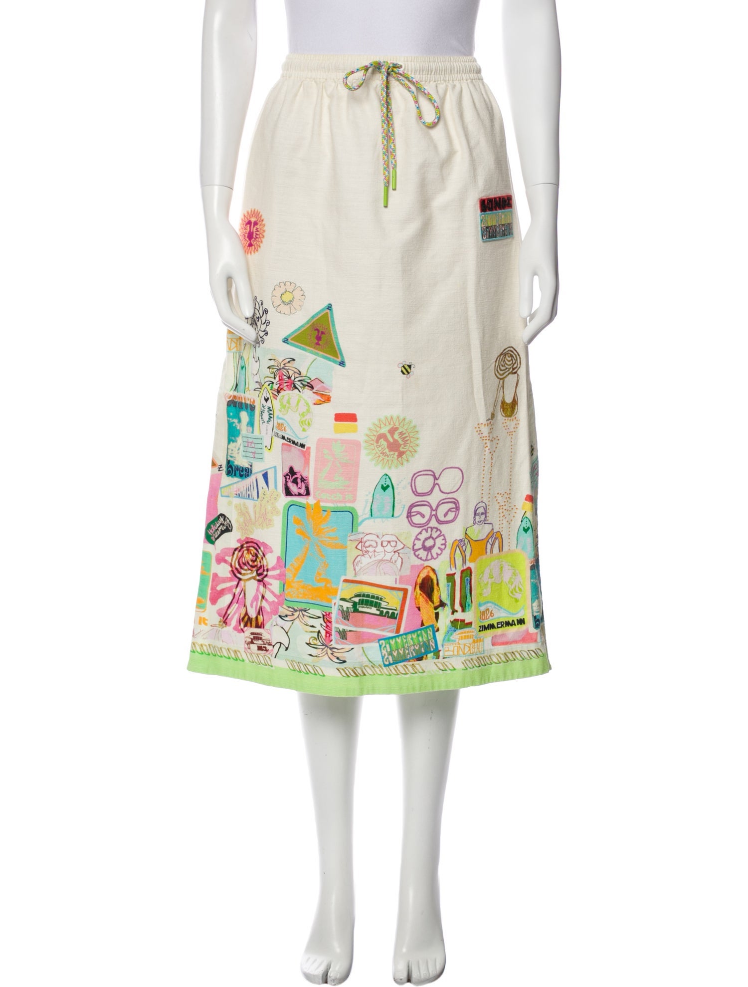 Zimmermann Printed Midi Length Skirt