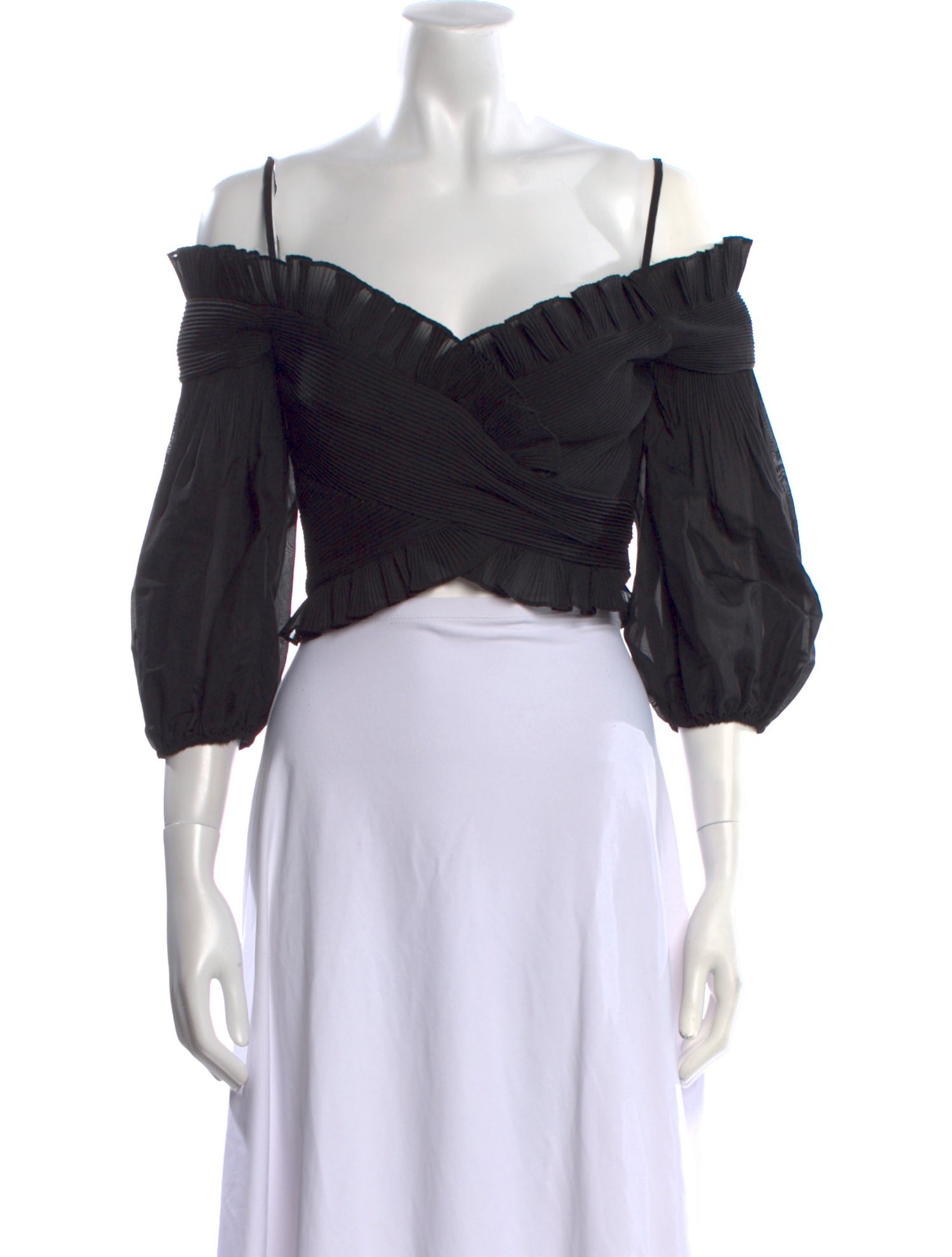 Zimmermann Off-The-Shoulder Three-Quarter Sleeve Crop Top w/ Tags