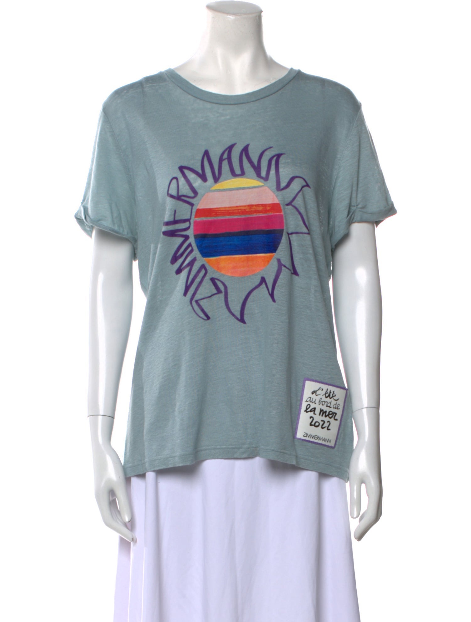 Zimmermann Linen Graphic Print T-Shirt