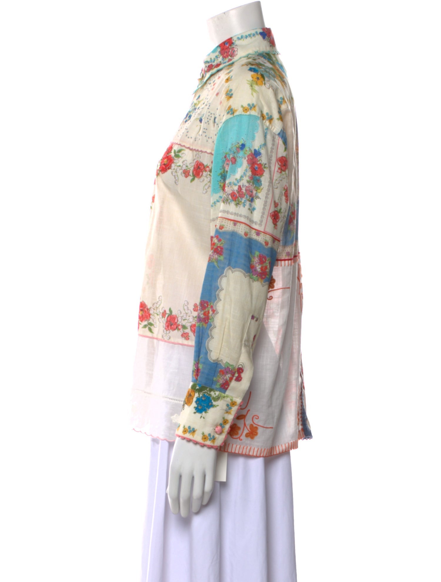 Zimmermann Floral Print Long Sleeve Button-Up Top