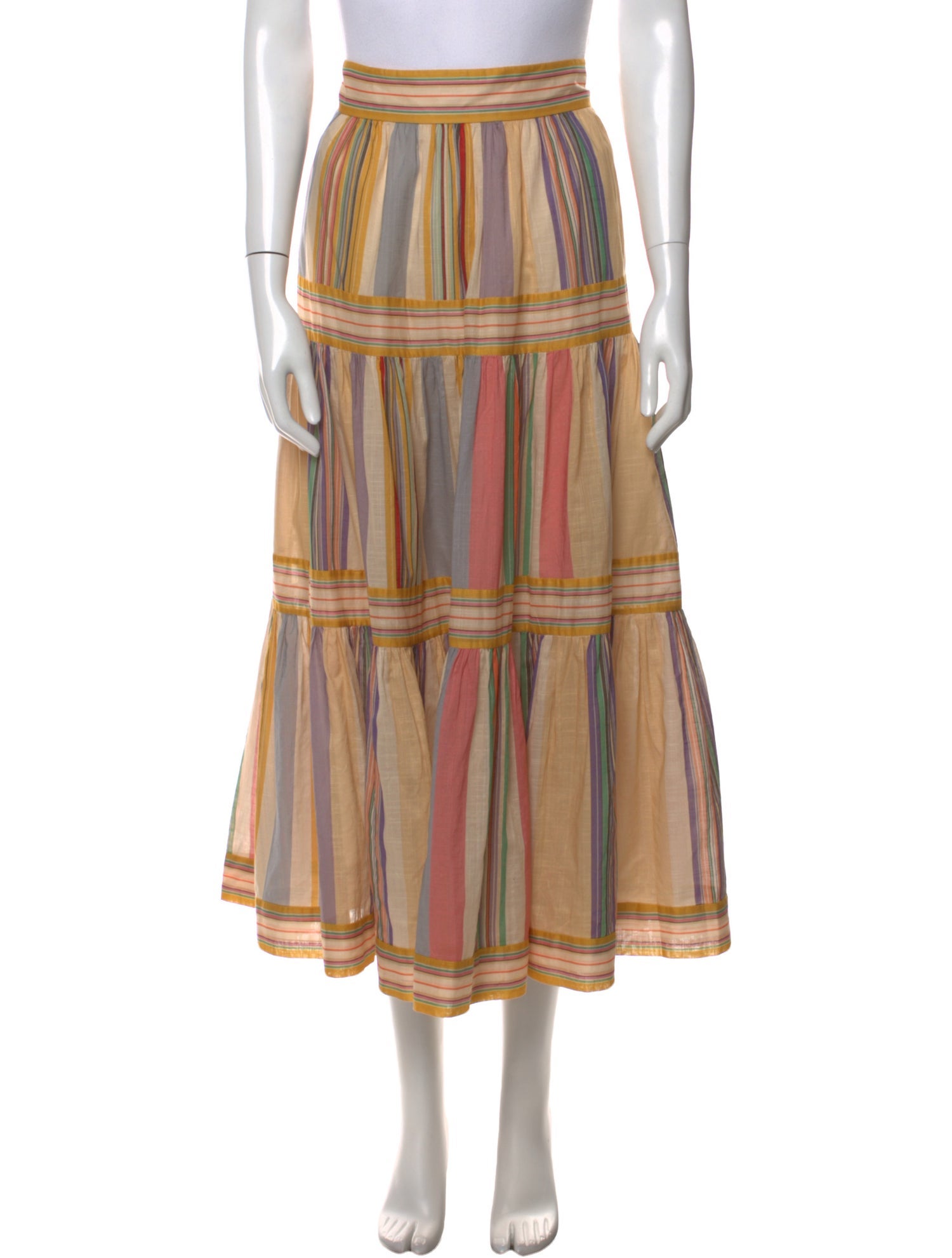 Zimmermann Striped Midi Length Skirt