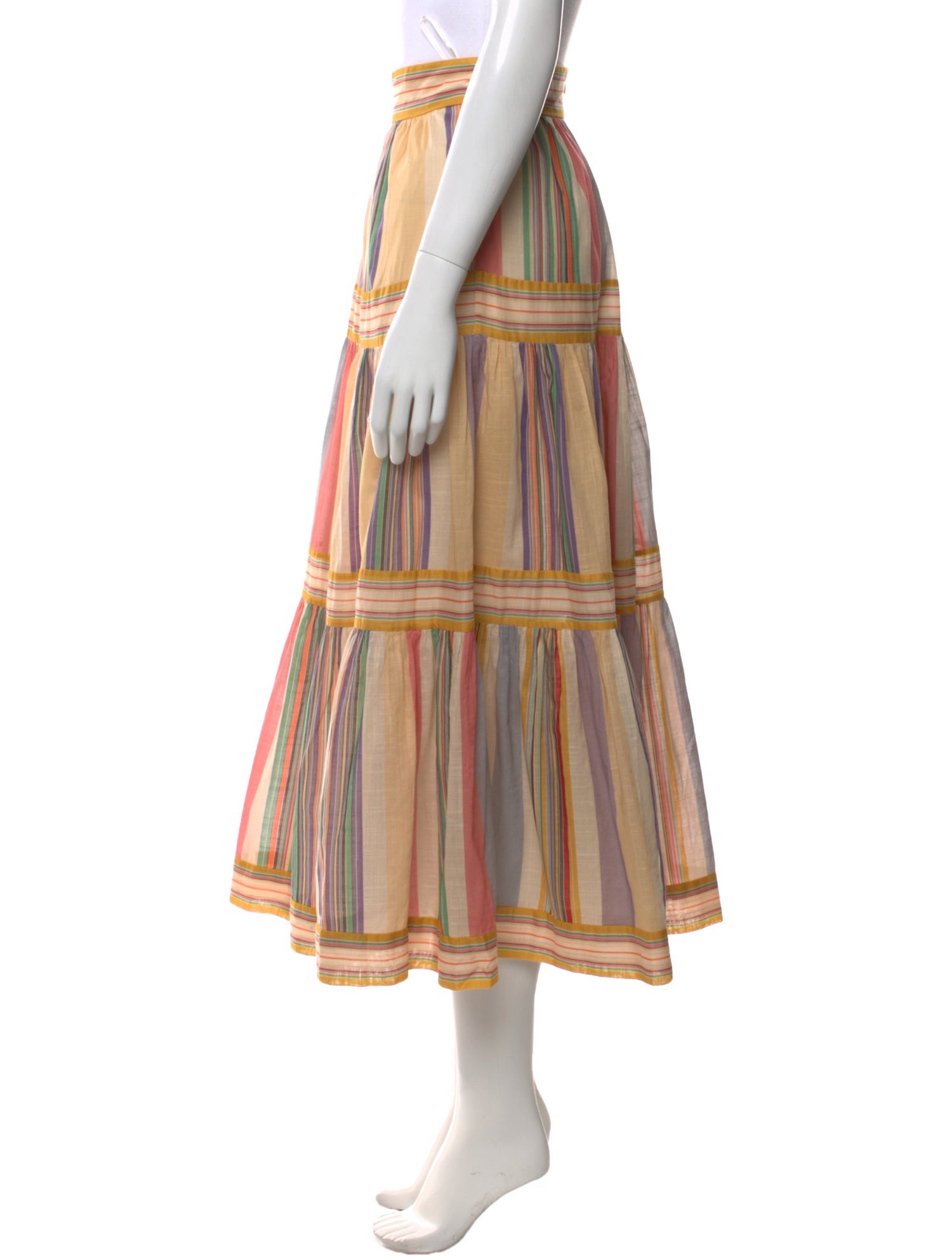 Zimmermann Striped Midi Length Skirt