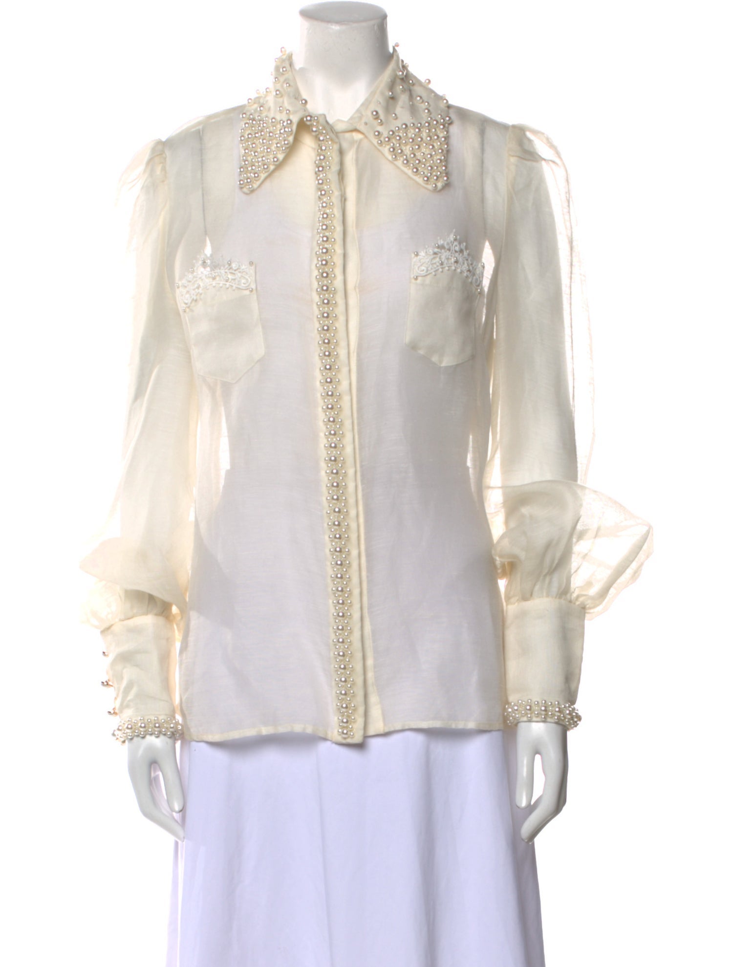 Zimmermann Linen Long Sleeve Button-Up Top