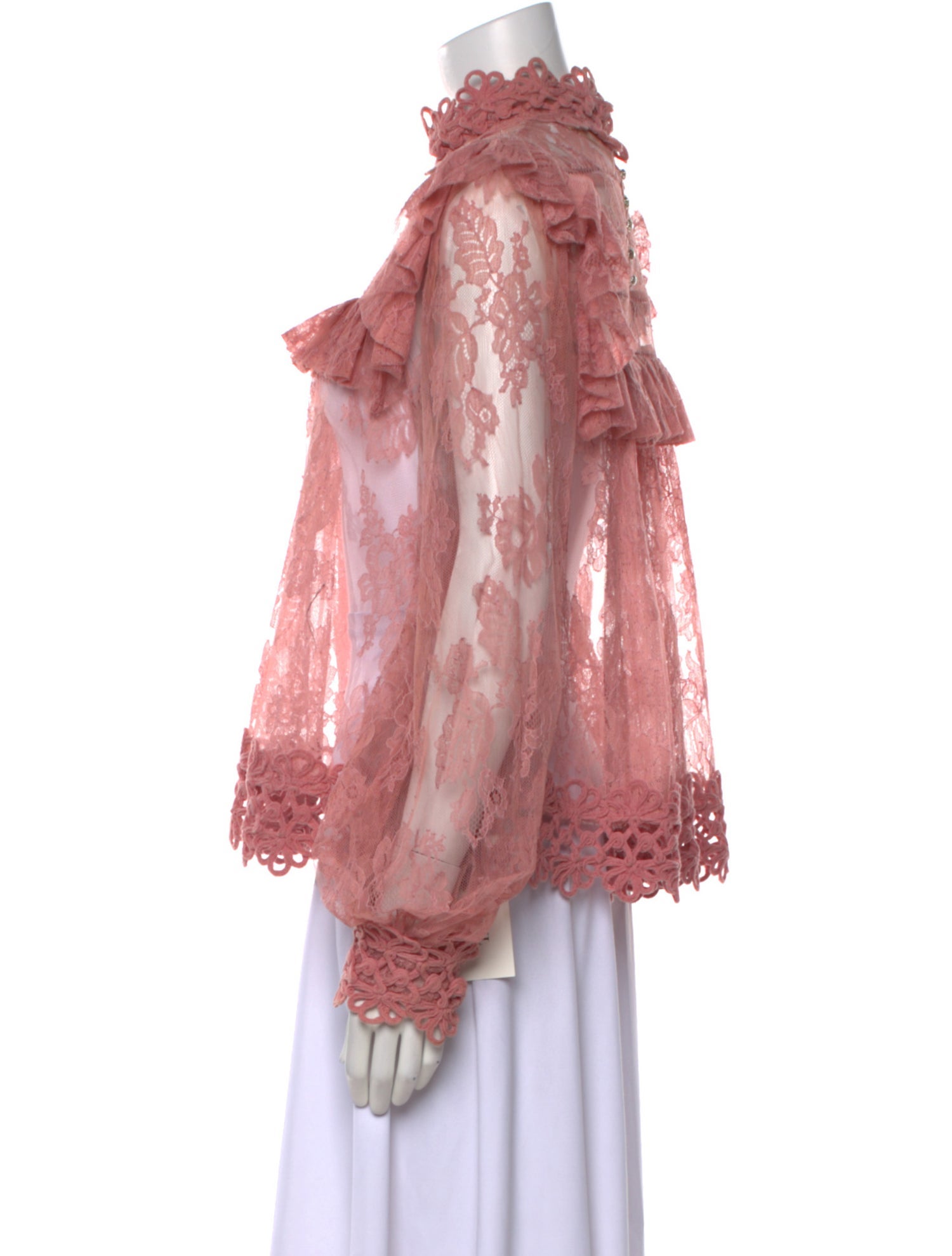 Zimmermann Nylon Mock Neck Blouse