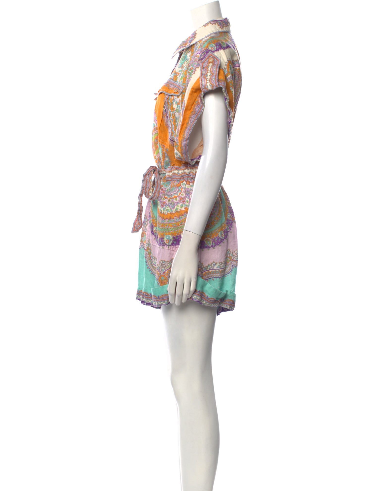 Zimmermann Linen Paisley Print Romper