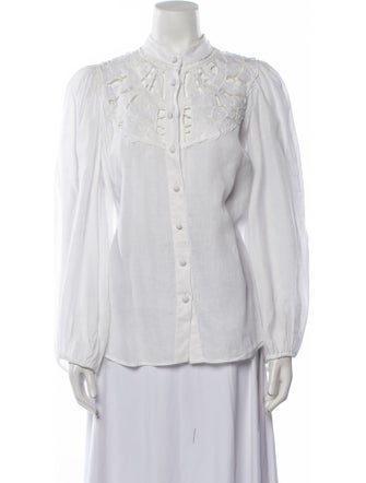 Zimmermann Linen Long Sleeve Button-Up Top
