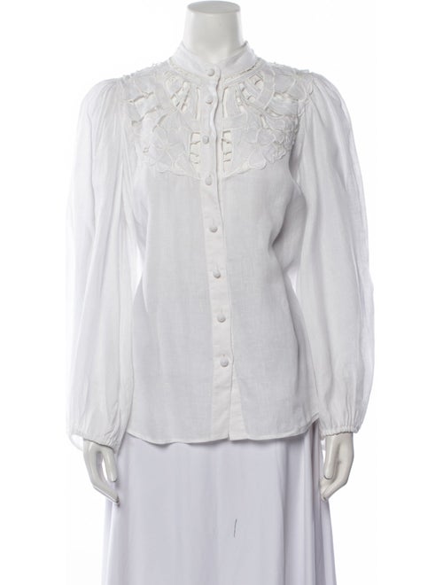 Zimmermann Linen Long Sleeve Button-Up Top