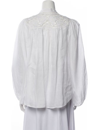 Zimmermann Linen Long Sleeve Button-Up Top