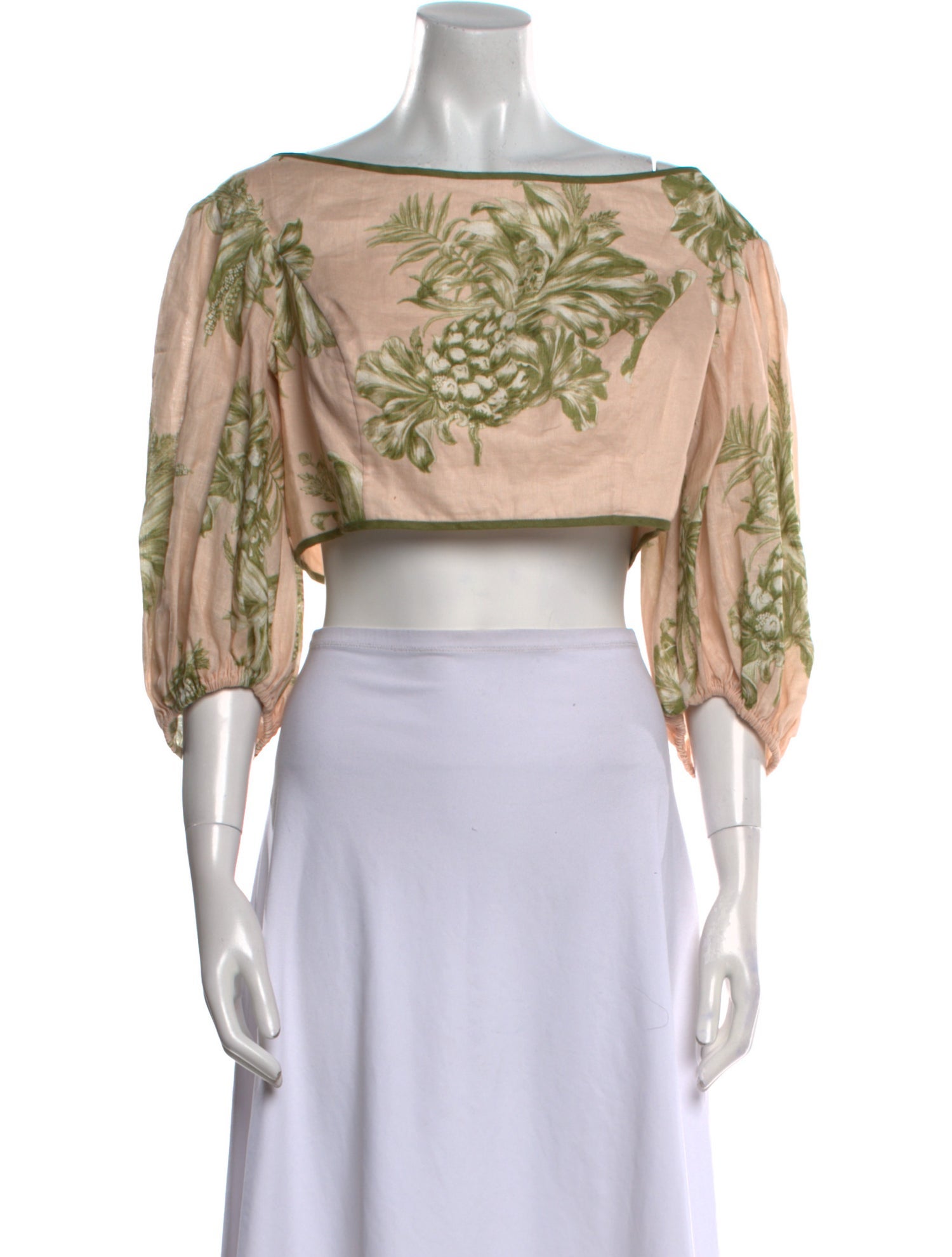 Zimmermann Linen Floral Print Crop Top