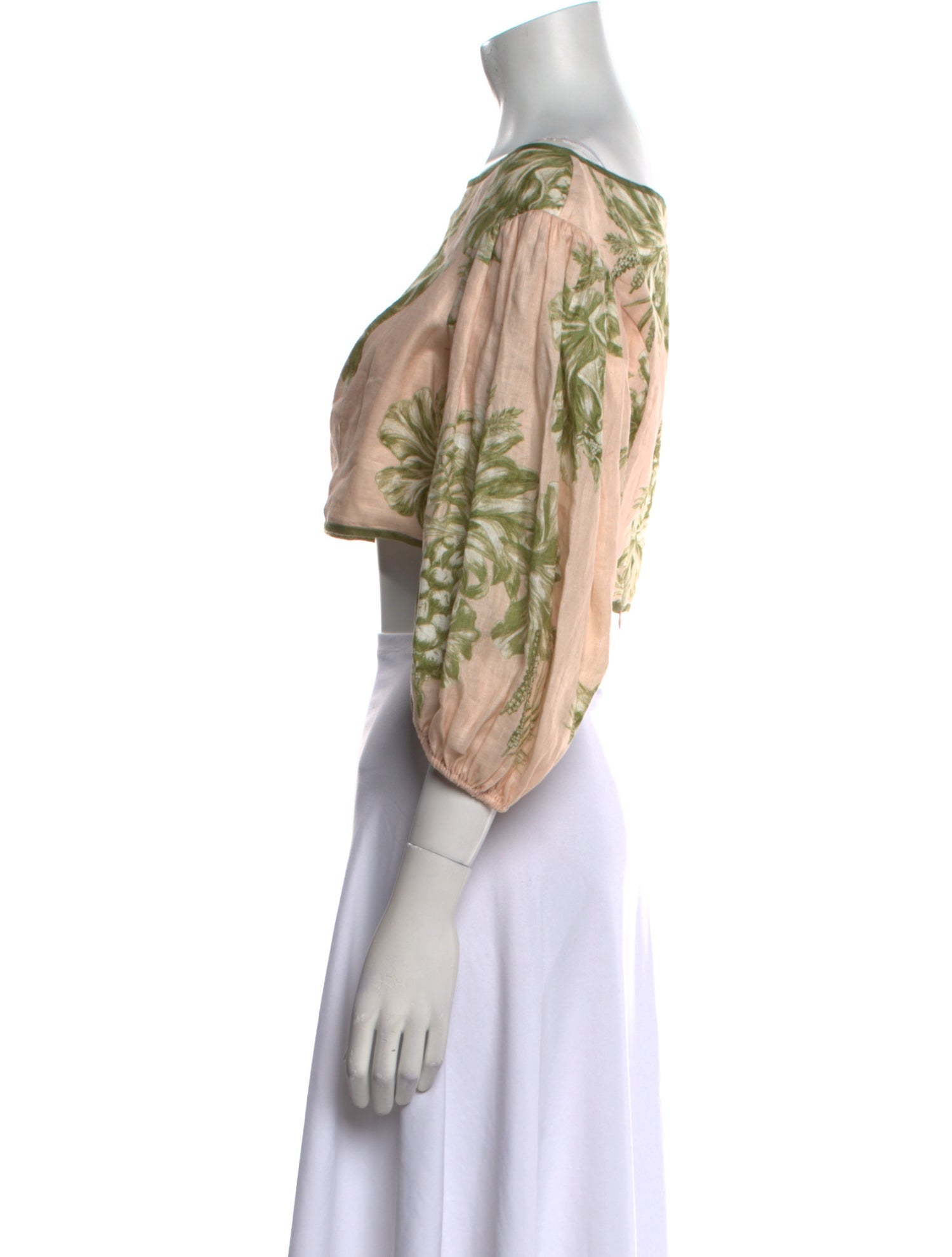 Zimmermann Linen Floral Print Crop Top